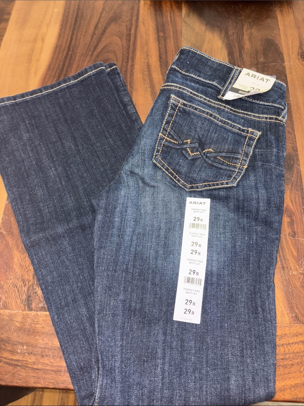 Ariat Dark Blue Boot Cut Jeans with Contrast Stitching